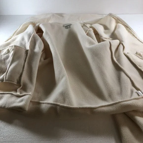 Merona Womens  Size L Full Zip Knit Sweater Jacket Fleece Ivory White Coat - Picture 5 of 12